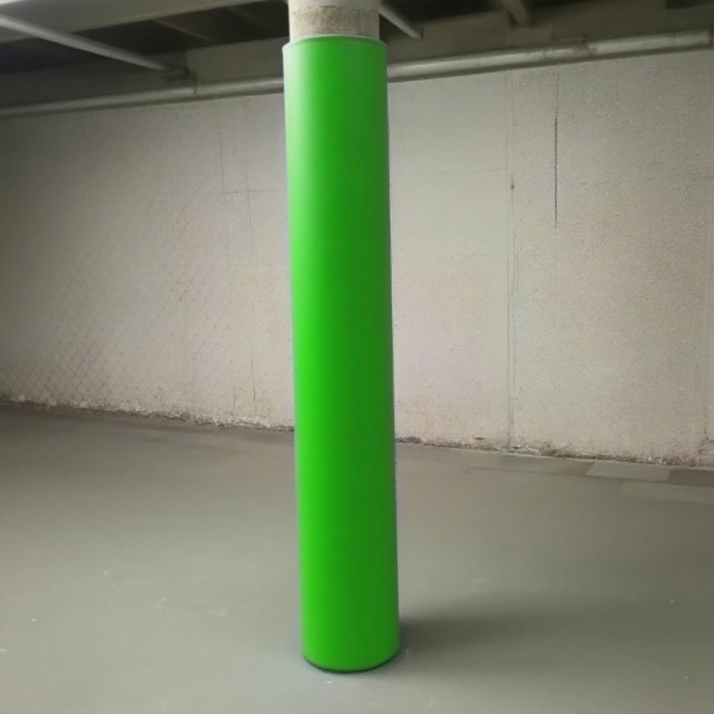 7ft Green Basement Pole Padding Wrap - Column Cover for Playground, Gym Equipment & Basketball Hoops - Fits 2"-10" Diameter Rods - Post Pad Protection