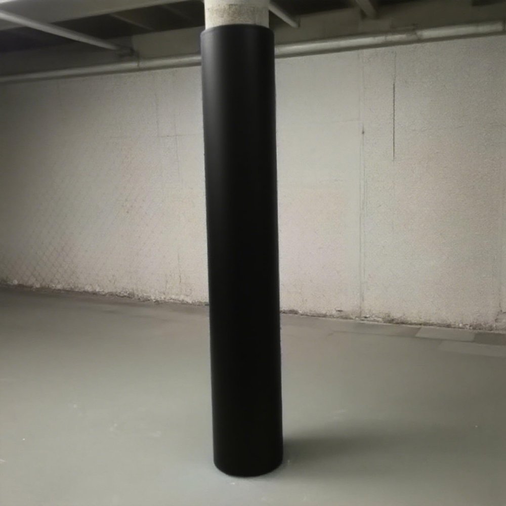 7ft Black Basement Pole Padding Wrap - Column Cover for Playground, Gym Equipment, Basketball Hoops - Fits 2-10 inch Diameter Rods - Safety Post Pad Protection