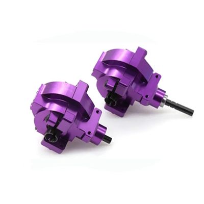 1 Pair Aluminum Alloy Front or Rear Gear Box Complete Drive & Diff.Gear for 02030 03015 02024 02051 102075 1/10 HSP 94123 94107(Purple)
