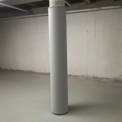 7ft Gray Basement Pole Padding Wrap - Column Cover for Playground, Gym Equipment & Basketball Hoops - Fits 2.5" Dia Rods - Post Pad Protection for Safety & Durability