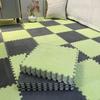 LBAawxe Square Foam Floor Mat, Plush Interlocking Carpet Square, Washable, Puzzle Rug, Non-Slip Soft Interlocking Carpet(Grey+Grass Green,12pcs) view 1