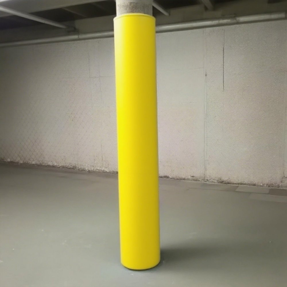 7ft Yellow Basement Pole Padding Wrap, Protective Column Cover for Playground, Gym Equipment & Basketball Hoops - Fits 3" Diameter Rods - Safety Post Pad