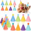 24 Pcs Mini Party Hat for Stuffed Animals Boho Mini Birthday Hats Decor for Doll Pets Dog Cat Rabbit Puppies Costume Party Decorations (Macaron) view 1