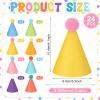 24 Pcs Mini Party Hat for Stuffed Animals Boho Mini Birthday Hats Decor for Doll Pets Dog Cat Rabbit Puppies Costume Party Decorations (Macaron) view 2