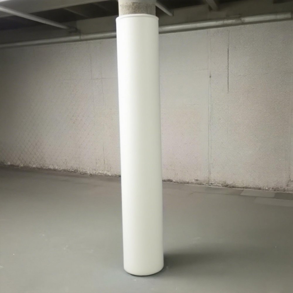 7ft White Basement Pole Padding Wrap - Column Cover for Playground, Gym Equipment & Basketball Hoop - Fits 2-10" Diameter Rods, Post Pad for Safety & Protection
