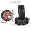 1.3" Beadlock Wheels Tires Set Aluminum Alloy w/Metal Steel Ring for TRX4M SCX24 FCX24 Ascent-18 1/18 1/24 RC Crawler Upgrade Parts,RCarmubWow 1.3 Beadlock Wheels and Tires,4pcs,Brown view 3