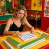 BomKra Mahjong Solo Practice Board, 3D Printed 24 Slots for Tile Arrangement and Strategy Training, Lightweight Portable Aid for Beginners and Pros, Fits Standard Tiles (A, Blue) view 2
