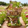 3D Wooden Puzzle for Adults, Treehouse DIY Bookshelf Insert Miniature House Model Kit with LED Light, Book Nook Craft Bookshelf Decor for Shelf Desk Display (137+PCS) view 2