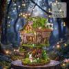 3D Wooden Puzzle for Adults, Treehouse DIY Bookshelf Insert Miniature House Model Kit with LED Light, Book Nook Craft Bookshelf Decor for Shelf Desk Display (137+PCS) view 3