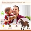 Qaba Ride On Horse for Toddlers 3-5, Plush Rocking Horse with Realistic Galloping Sounds, Heavy-Duty 110 lbs Capacity, Soft Padded Seat, Brown Pony Cycle Toy view 4