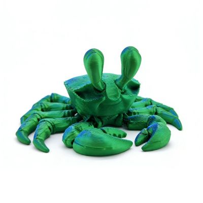 3D Printed Stuff 3D Printed Toy Crab 12cm/19.69in for Home Office Executive Desk Decoration Surprise Fantasy Gifts-Laser Blue Green