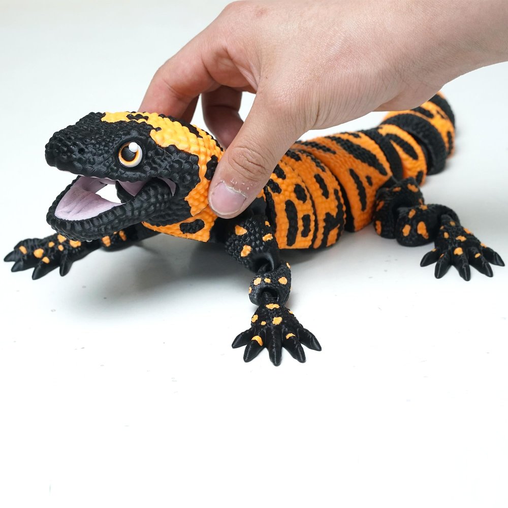 3D Printed Animal Lizard Fidget Toy,3-D Printing Creatures Articulated Stuff Cheap Things,Cool Gecko Dragon Prints Reptiles Action Figure Alligator Gifts Printer Little Live Pets,Home Office Decor