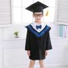 2 Piece Graduation Gown Cap Set for Toddler Classic of 2026 Bow Kindergarten Dress Tassel Hat Outfits (Blue, 3-4 Years) view 2