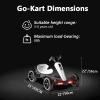 12V Electric Kids Pedal Go Kart, Foldable & Adjustable Seat, 4 No-Slip EVA Wheels, Outdoor Ride-On Toy in White for Boys & Girls Ages 36 view 3