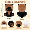 Hagusahuo Cat Plush Toy - Black Cat with Removable Aviator Hat, 8" Cute Stuffed Animal Pilot Gifts for Kids & Adults, Soft Aviator Kitten Toy Birthday Gift for Boys,Girls view 2