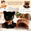 Hagusahuo Cat Plush Toy - Black Cat with Removable Aviator Hat, 8" Cute Stuffed Animal Pilot Gifts for Kids & Adults, Soft Aviator Kitten Toy Birthday Gift for Boys,Girls view 4