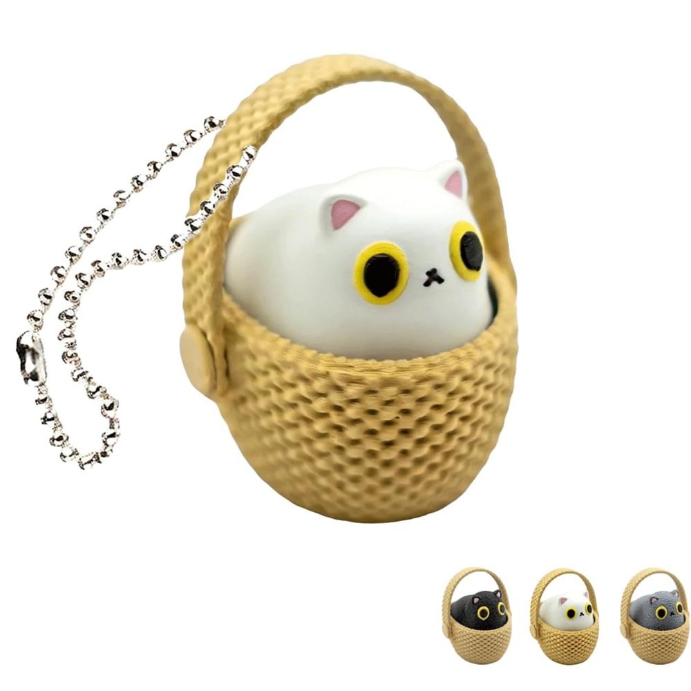 Cat Basket Clicker Fidget Toy, Keyboard Fidget Toy, Keyboard Clicker Fidget, Portable Handheld Fidget Toy for Anxiety Relief, Focus, Office Desk & Travel, EDC Gift for Adults (B Set)