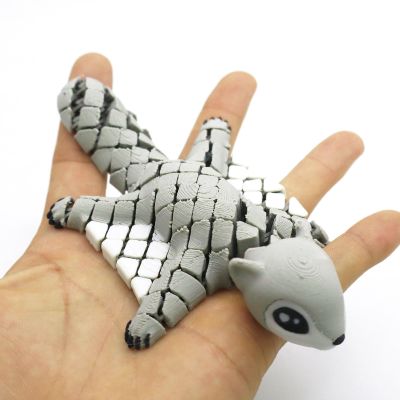 3 d Printed Animals 3-d Printed Toys Flying Squirrel 13cm/5.1in for Stress Relief Home Office Decompression Decor Executive Desk Toys-Grey