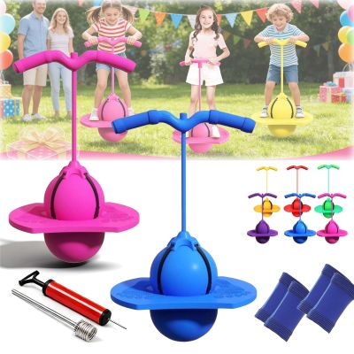 Balance Jumping Ball for Kids, Childrens Balance Jumping Ball with Handle and Pump, Bounce Board for Ages 5+, Indoor & Outdoor Fun, Perfect for Coordination, and Fitness, Boys & Girls (2pc-B)