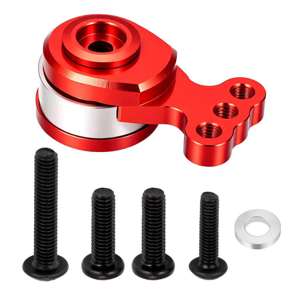 MORFUM RC 25T Servo Saver Aluminum 3 Holes Adjustable Hi-Torque Servo Horn Servo Saver Compatible with Tamiya TT02 TT02B 1/10 RC On Road Touring Car Upgrade Replacement Parts (Red)
