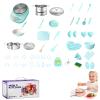 SEPSUMMER Kids Cooking Sets Real Mini Electric Stove & Pan Safe Real Food Fun, Functional Junior Chef Kitchen Set for Girls (Green, 48pc) view 1