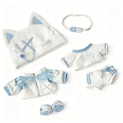 20cm Plush Doll Clothes Set, 6 PCS Stuffed Doll Outfit Plush Clothes for Dress Up, Display and Doll Photography