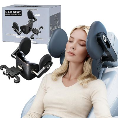 2 in1 Car Headrest Pillow, Upgraded Adjustable Head Support Neck Pillows, 360 Rotating Head Neck Support Rest Pillows for Kids Adults Travel, Only fit for Car Seat Headrest with Poles