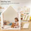 Anbte Kids Play Tent, Spacious & Portable Playhouse Toddler Tent, Indoor/Outdoor Playhouse for Toddlers Kids Toys for Boy Girl Birthday Gift, Easy Setup Metal Rods with Lights, Beige Stripes view 3