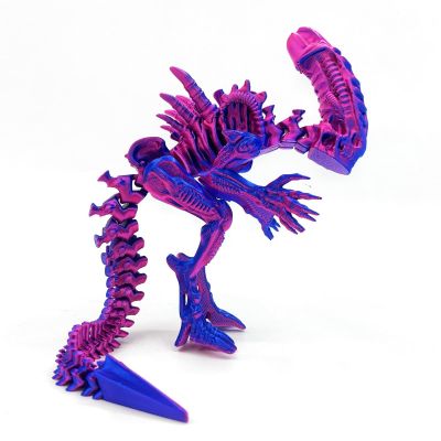 3-d Printed Animals Big 3D Printed Snake Articulated with Realistic Eyes for Home Office Executive Desk Decoration-Blue Red