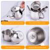 Ameble Kids Tea Set Includes Portable 330ml Stainless Steel Long Spout Teapot with Filter Screen and 4 70ml Cups for Children Camping Home Kids Tea Set, Small Teapot, Stainless Steel view 2