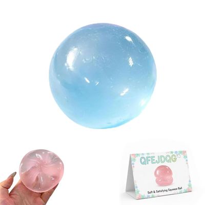 Squishy Coconut Oil Stress Ball Slow Rebound Sensory Squeeze Balls Crunchy Fidget Balls Gifts for Adults Help for Relax Focus Autism ADHD Portable Odorless Non-Sticky Easy to Clean(Blue)