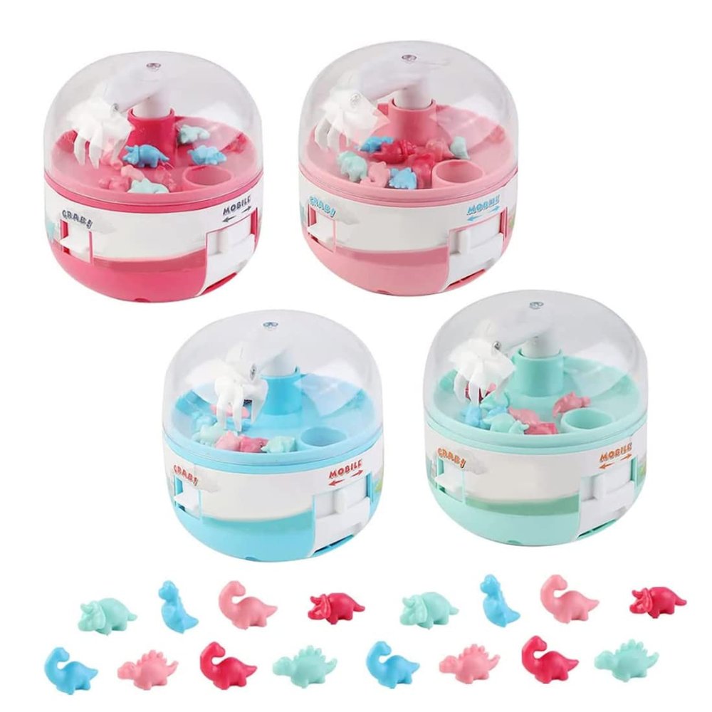 Ameble 4PCS Mini Claw Machine, Cute Dinosaur Grabber Machine, Miniature Dinosaur Catcher Game for Kids Aged 3+ Home Travel Mini Claw for Kids, Prizes, for, Cla