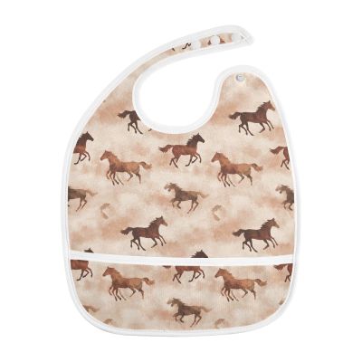 foixnub Baby Bibs for Boys Girls Ranch Cowboy Horse Wild West Newborn Drooling Bibs for Feeding Teething 1pack