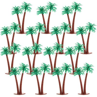 15PCS Miniature Palm Trees, Plastic Trees for Projects, Tropical Coconut Model Tree, Plastic Model Tropical Coconut Palm Tree for DIY Scenery Landscape Cake Decoration