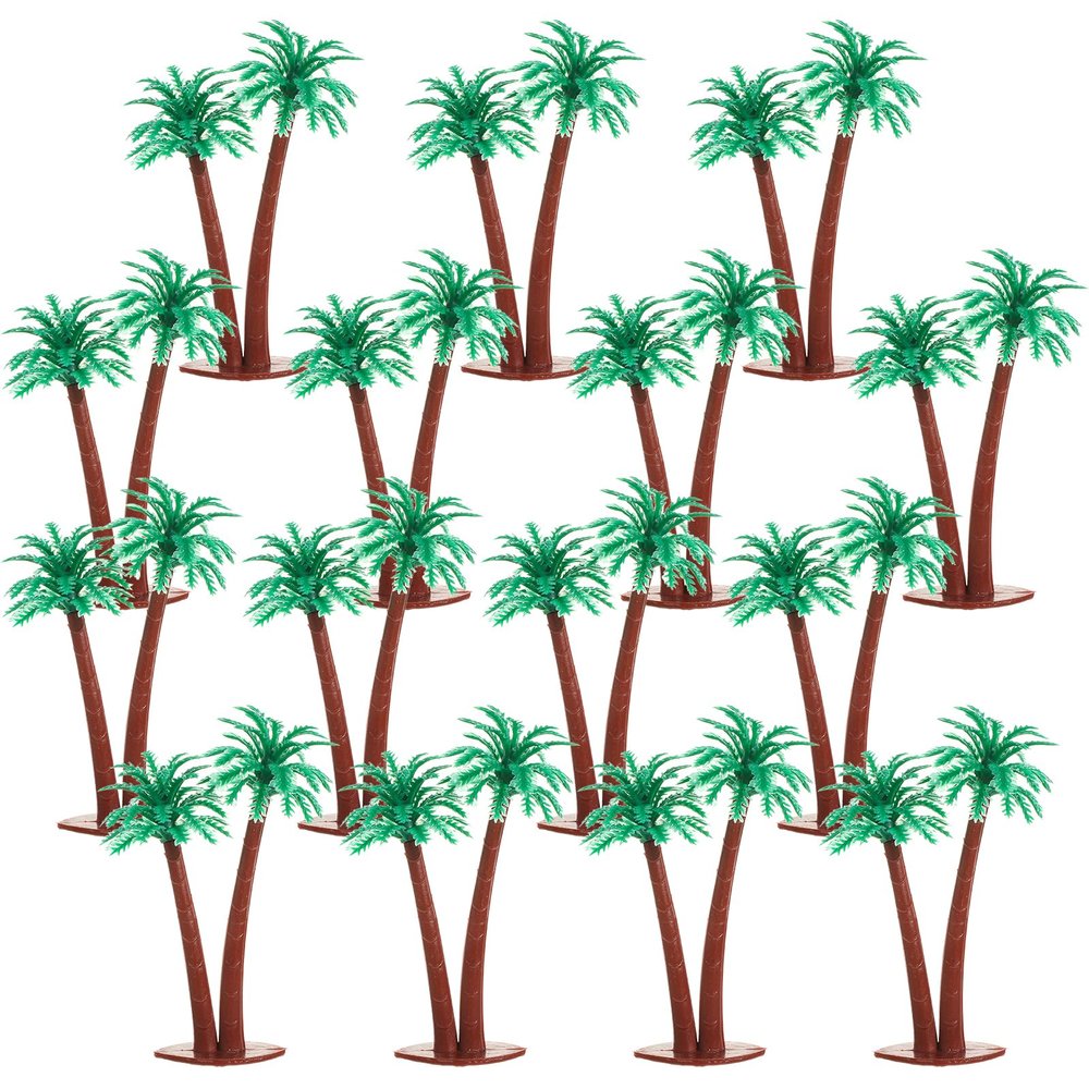 15PCS Miniature Palm Trees, Plastic Trees for Projects, Tropical Coconut Model Tree, Plastic Model Tropical Coconut Palm Tree for DIY Scenery Landscape Cake Decoration