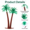 15PCS Miniature Palm Trees, Plastic Trees for Projects, Tropical Coconut Model Tree, Plastic Model Tropical Coconut Palm Tree for DIY Scenery Landscape Cake Decoration view 3