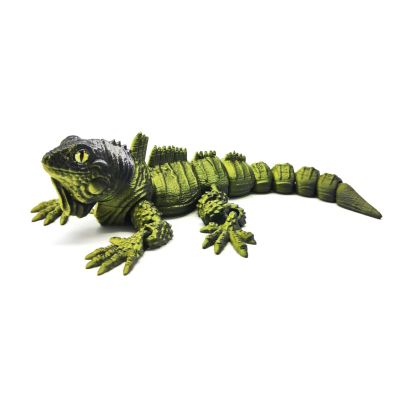 3D Animals 3D Printer Animals Iguana 18cm/21.9in for Home Office Executive Desk Decoration Surprise Fantasy Gifts-Black Gold