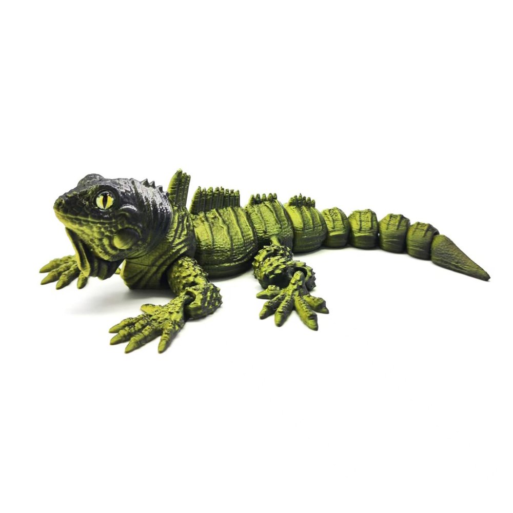 3D Animals 3D Printer Animals Iguana 18cm/21.9in for Home Office Executive Desk Decoration Surprise Fantasy Gifts-Black Gold