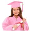 3 Piece Graduation Gown Cap Sash Set for Toddler Kindergarten Preschool Graduate Dress with Tassel Hat (Pink, 33) view 2