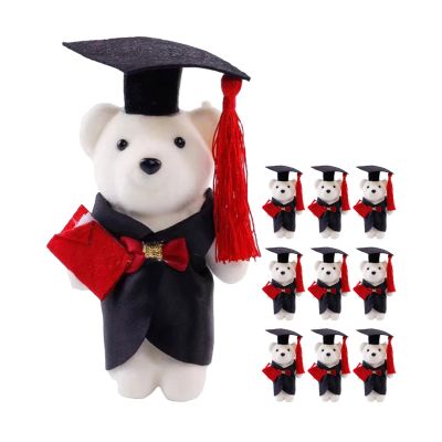 Abaodam 10pcs Graduation Bear Plush Cute Doctor for Diy Keychain Bag Decoration Party Favor Present 2026 Mini Bear for Flower Bouquet Graduation Party Supplies