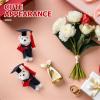 Abaodam 10pcs Graduation Bear Plush Cute Doctor for Diy Keychain Bag Decoration Party Favor Present 2026 Mini Bear for Flower Bouquet Graduation Party Supplies view 3
