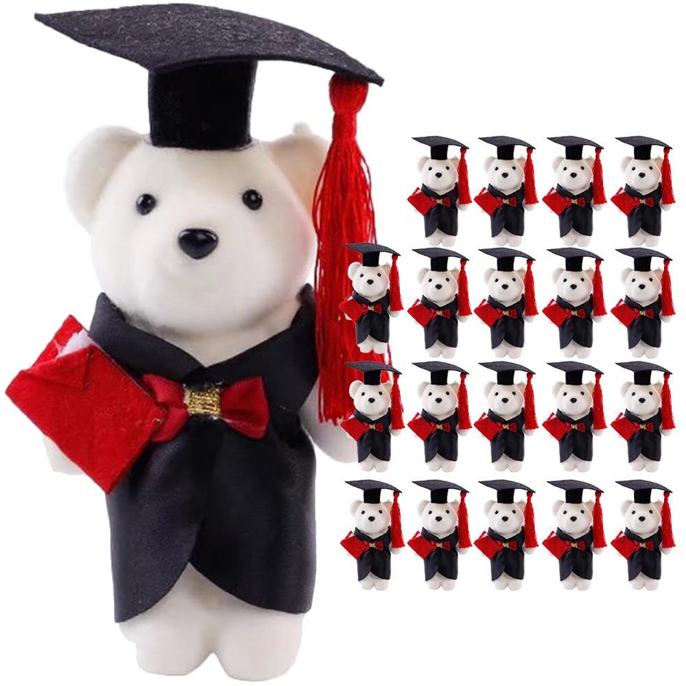 Abaodam 20pcs Graduation Bear Bulk, 2026 Mini Bears Stuffed Animal Plush for Her/him - Class of 2026 Small Keepsake for DIY Keychain Bag Decoration Party Favor