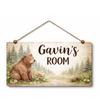Jungle brown bear Sign Custom customized name wall decor personalized wall decor for little boys room view 1