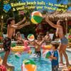 12 Pack Rainbow Inflatable Beach Balls Bulk, 24/16/12 Inch Large Big Beach Balls, Blow Up Beach Ball for Kids, Summer Party Decorations, Pool Beach Party Favors, Backyard Toys and Beach Supplies view 3