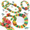 Dinosaur Race Track Set with Suction Cup Track, 360 Gravity Wall Climbing Car Track Toys for Boys Ages 3-8, Flexible Dinosaur Car Track with Light Up Race Car & Building Toys 64PCS view 1