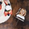 Custom Photo Cake Topper Personalized Acrylic Cake Topper with Picture and Name, Printed Cake Sign Charm for Couples and Dessert Decoration view 4