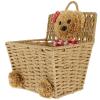Ipetboom Decorative Cartoon Woven Bear Storage Basket, Khaki Rope Desktop and Wall Hanging Organizer, Multifunctional Sundries Storage Bin for Home and Bathroom Use view 1
