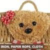 Ipetboom Decorative Cartoon Woven Bear Storage Basket, Khaki Rope Desktop and Wall Hanging Organizer, Multifunctional Sundries Storage Bin for Home and Bathroom Use view 3