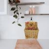 Ipetboom Decorative Cartoon Woven Bear Storage Basket, Khaki Rope Desktop and Wall Hanging Organizer, Multifunctional Sundries Storage Bin for Home and Bathroom Use view 4