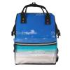 FSQDJLU Beach Sand Surf Ocean Sea Nautical Diaper Bag Backpack for Women, Large Capacity Waterproof Travel Bag with Stroller Straps view 1
